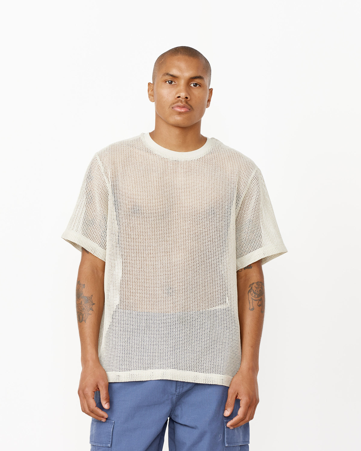 Cotton Mesh Short Sleeve Crew Stussy : Discover the latest trends